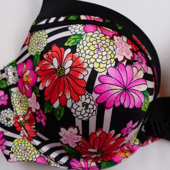 Victoria's Secret Very Sexy Push-up Plunge Bra 36D Underwire Black Floral Sexy - Picture 8 of 9